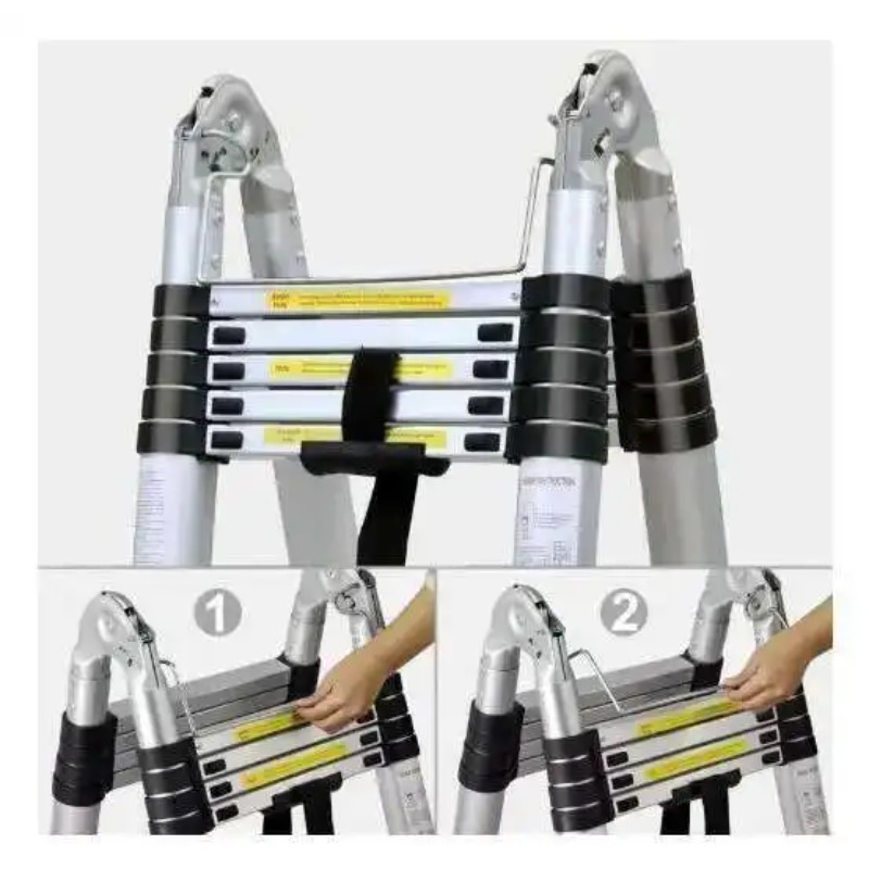 New 5M Foldable Ladders Stable Telescopic Ladder Multi Purpose Industrial Herringbone Straight Ladder Step 사다리 접이식