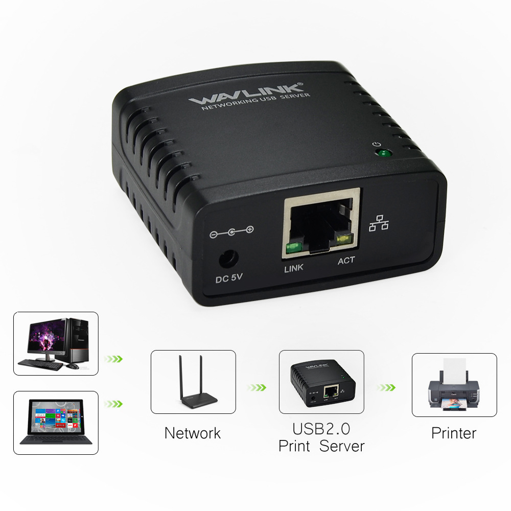 USB 2.0 LRP プリント サーバー LAN を共有 イーサネット ネットワーク プリンタ 電源アダプタ USB ハブ 100Mbps ネットワーク プリント サーバー