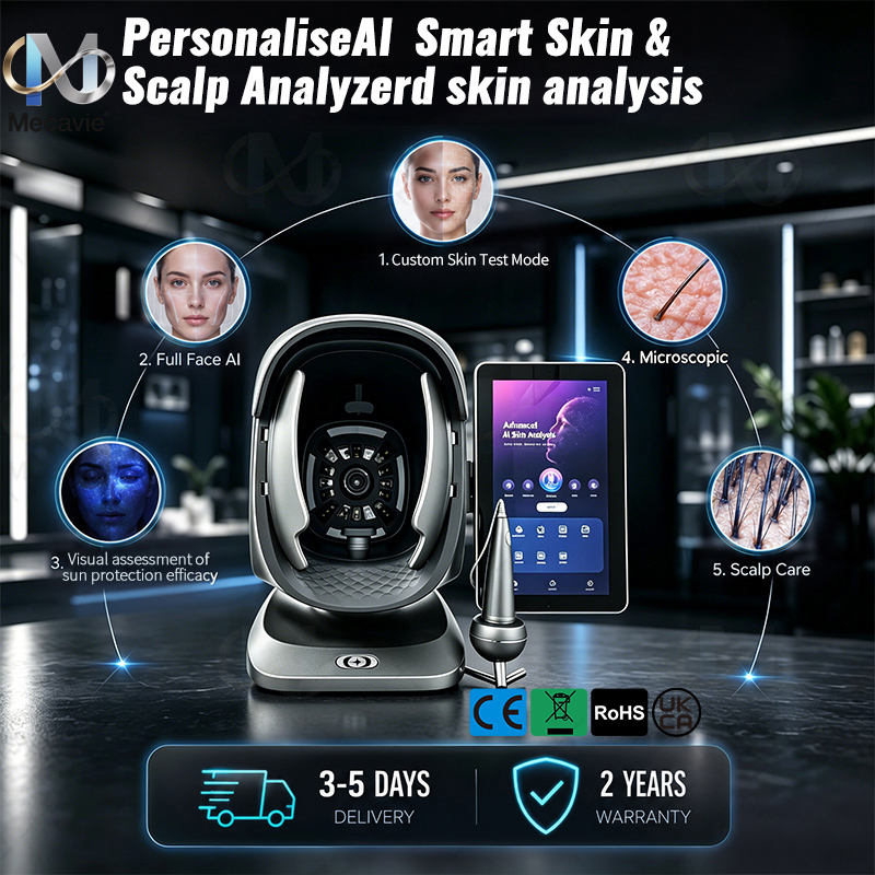 プロフェッショナル AI フェイシャルスキンアナライザー 10.1 インチタッチスクリーン頭皮テスター老化予測皮膚診断装置美容サロン用