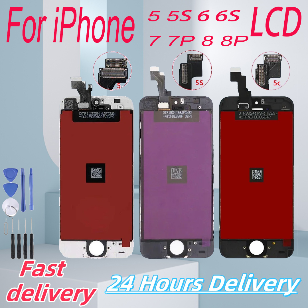 スーパーテスト済みディスプレイ iPhone 5 5S 5C 6 6S 7 8 液晶画面タッチスクリーンデジタイザアセンブリ iPhone 6 プラス 6S 7 8 プラス液晶
