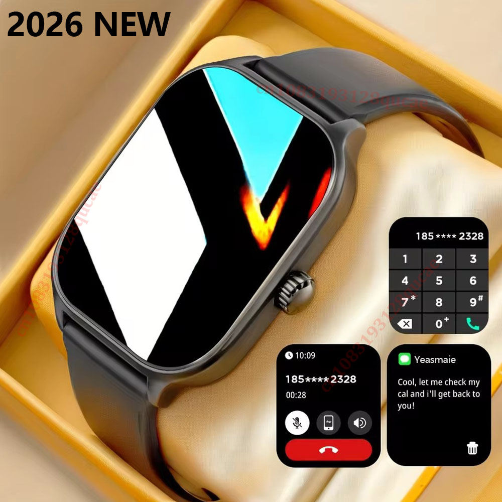 2026 スマートウォッチ Android IOS 電話 2.01 インチカラースクリーン Bluetooth 応答通話フィットネス腕時計トラッカースマートウォッチ女性男性新しい
