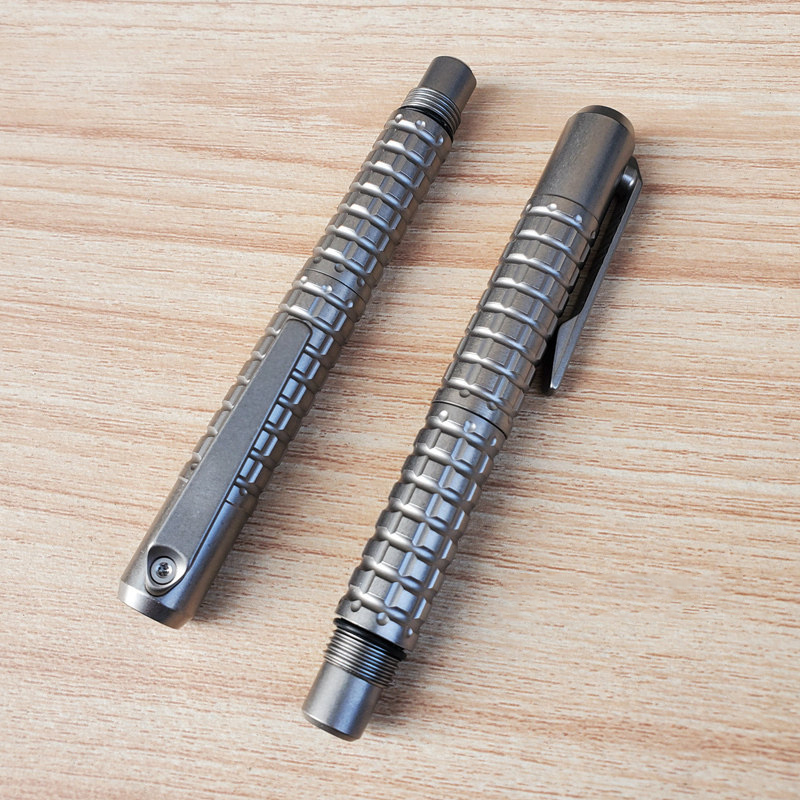 屋外ポータブル EDC チタン合金タクティカルペン (6 ミリメートルバッチヘッド付き) 車緊急窓破壊ツール