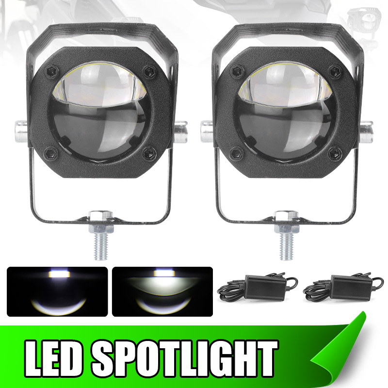 オートバイ LED スポットライトミニレンズ 10-60V バイクダートバイクスクーターオフロードトラック ATV 補助 LED ヘッドライトフォグライト