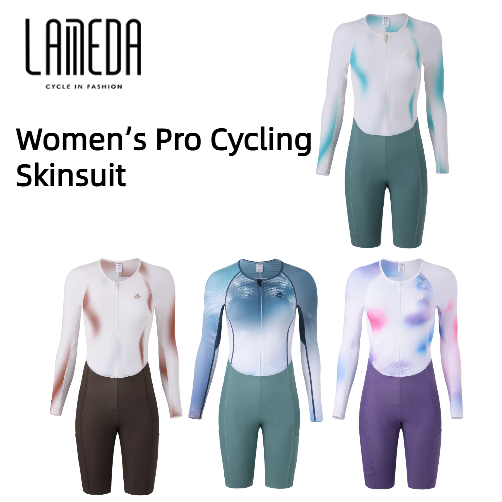 Lameda サイクリングジャンプスーツ春/夏の女性の衝撃吸収ショーツ通気性スリム長袖プロフェッショナルロードバイク服