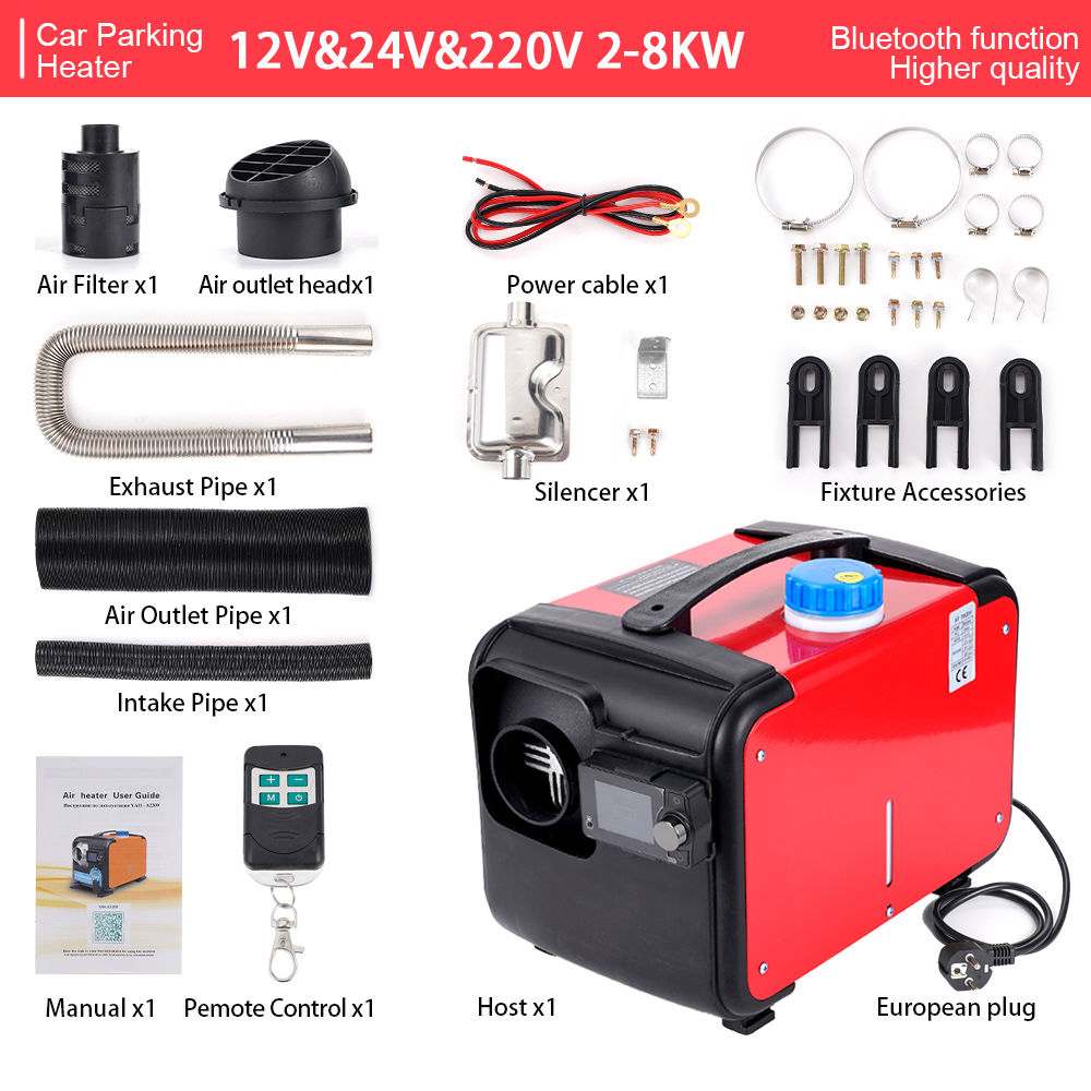 12V 24V 220V 5KW ディーゼル燃料液体ヒーターガソリン予熱器 Bluetooth リモコン付き車の燃料ヒーター用 LCD スイッチ