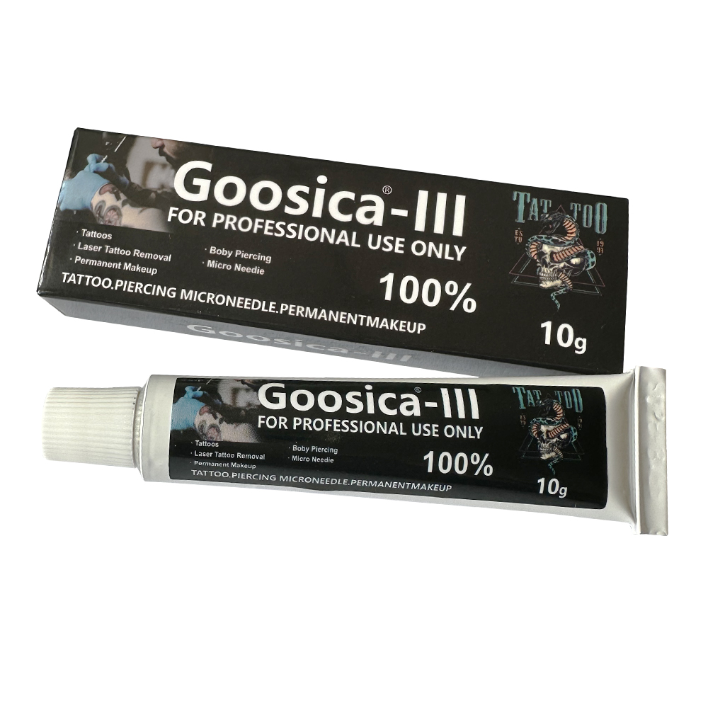 新オリジナル 100% Goosica-III 前タトゥークリームアートメイクマイクロブレーディングピアス眉毛唇ライナーアフターケアクリーム 10 グラム