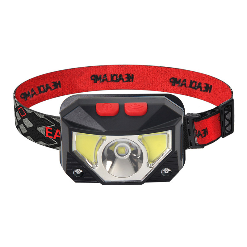 LED ヘッドランプ安全ヘルメットヘッドライトモーションセンサー強力な LED 安全ヘルメットヘッドランプ COB 懐中電灯レスキューワークキャップヘッドライト