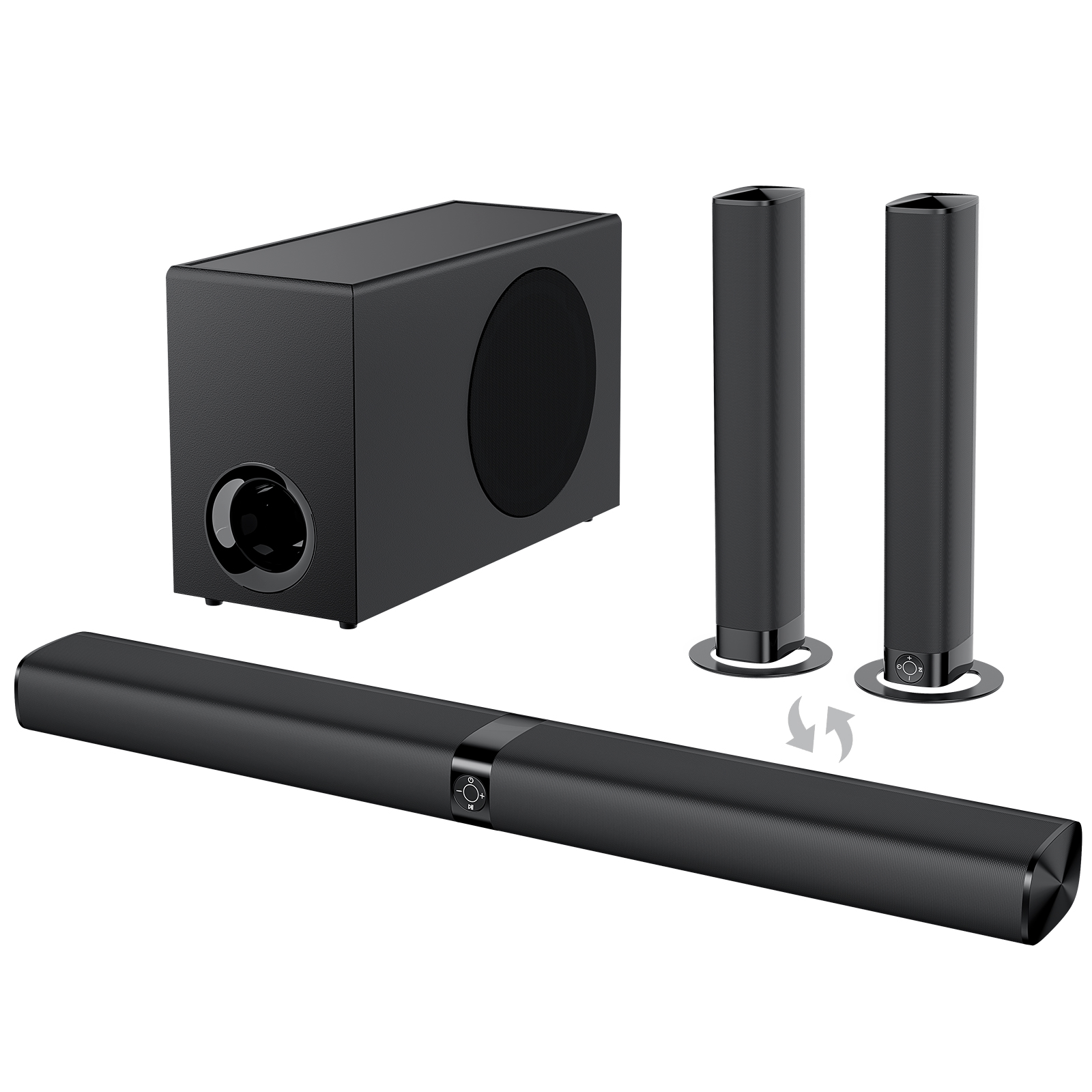 2.1 TV ホームシアターシステム用サウンドバー サブウーファー付き TV サウンドバー ARC/BT/AUX/OPT 接続付きワイヤレススピーカー