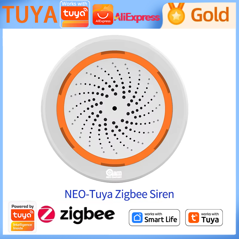 NEO-Tuya Zigbee サイレンゲートウェイ 内蔵サイレンセンサー オートメーションセンサー ホーム湿度ハブ ハブ付き Tuya スマート温度アラーム