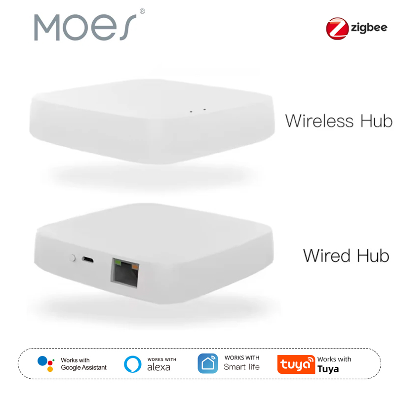 Moes Tuya ZigBee 3.0 スマート ゲートウェイ ハブ スマート ホーム ブリッジ スマート ライフ APP ワイヤレス リモート コントローラー Alexa Google ホームで動作