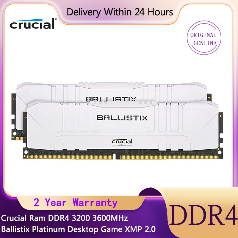 Crucial RAM DDR4 8GB 16GB 3200 Ballistix Platinum デスクトップゲーム XMP 2.0 自動オーバークロック対応