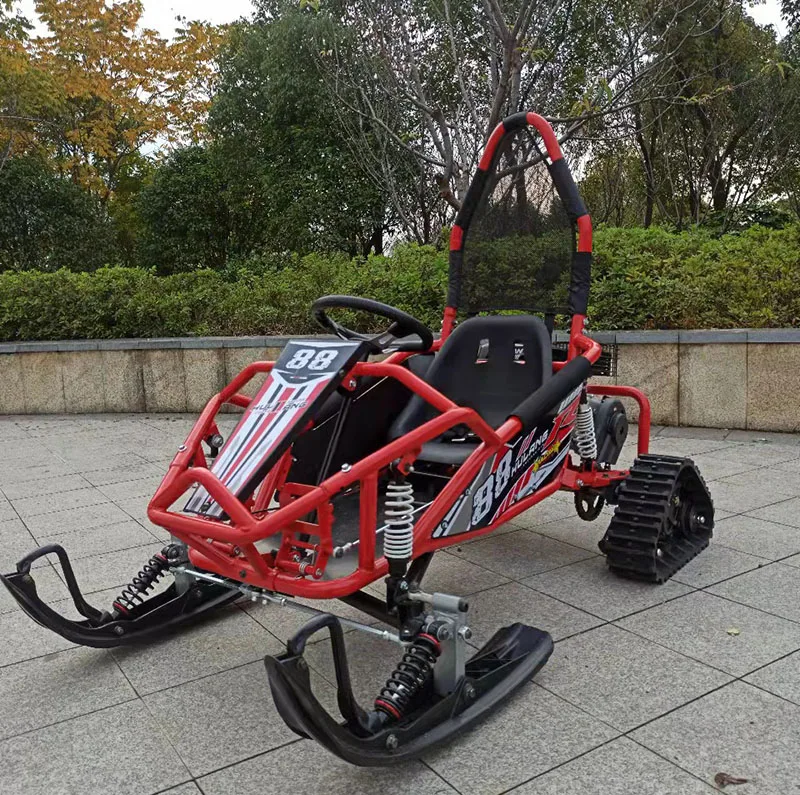 スノーモービル 168cc 150cc スノースクーターチェーンドライバーウィンタースポーツミニスノーモービル子供連続可変トランスミッション