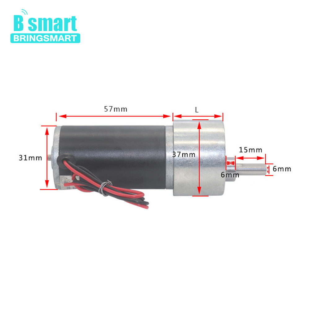 DC ギア高トルク永久磁石管状電動モーター Bringsmart JGB37-3157 12V 24V 減速機カスタマイズモーター 10-1270RPM