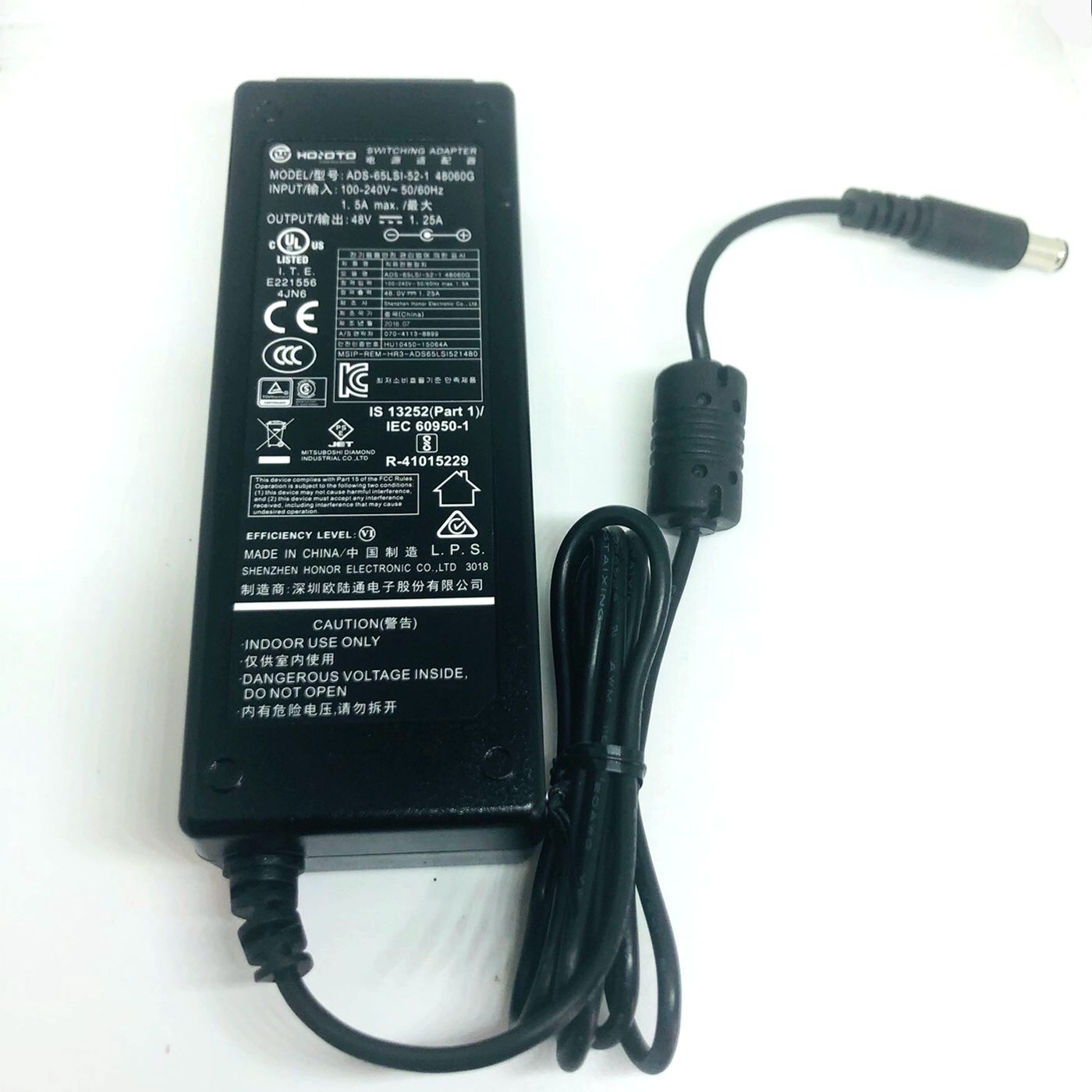 本 Hoioto 48V 1.25A 60 ワット ADS-65LSI-SI-52-1 48060G スイッチングアダプタ Dahua POE モニタリング AC アダプタ電源充電器