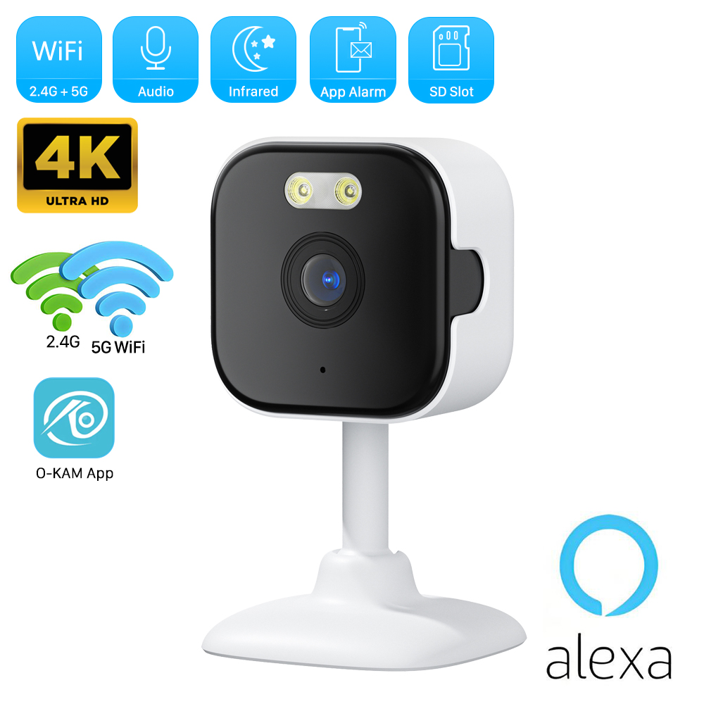 5MP / 2MP / 8MP 4K ミニ WiFi スマートホームセキュリティカメラ HD モーション検出 双方向オーディオ O-KAM Pro アプリ