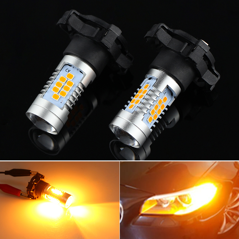 2 個 PY24W LED 電球 BMW E90/E92 3 シリーズ、F10/F07 5 シリーズ、E83/F25 X3 E70 X5 E71 X6 Z4 フロントターンシグナルライト