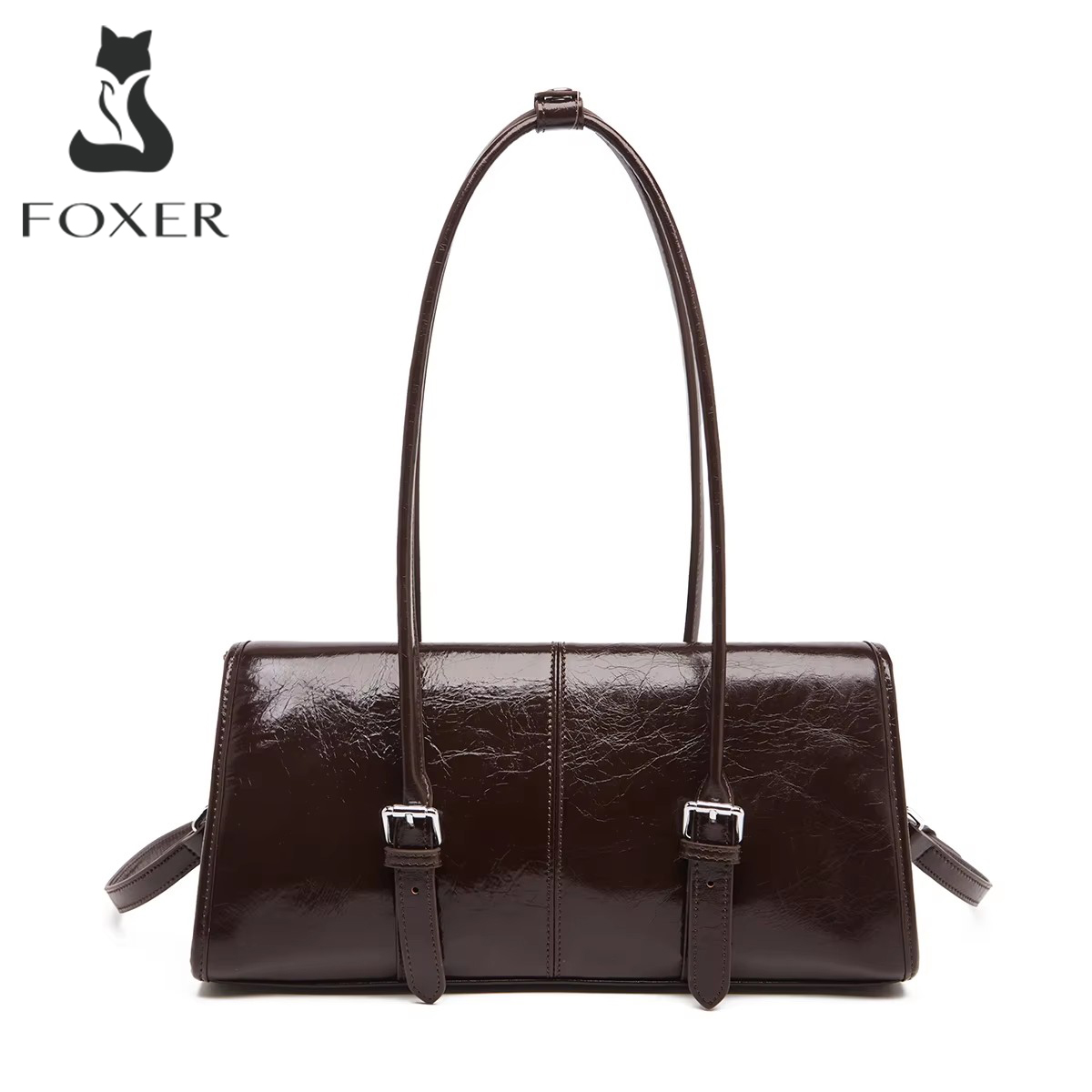 FOXER 2026 新しい女性のショルダーバッグ本革レトロ女性トート脇の下バッグ多用途大容量ハンドバッグ