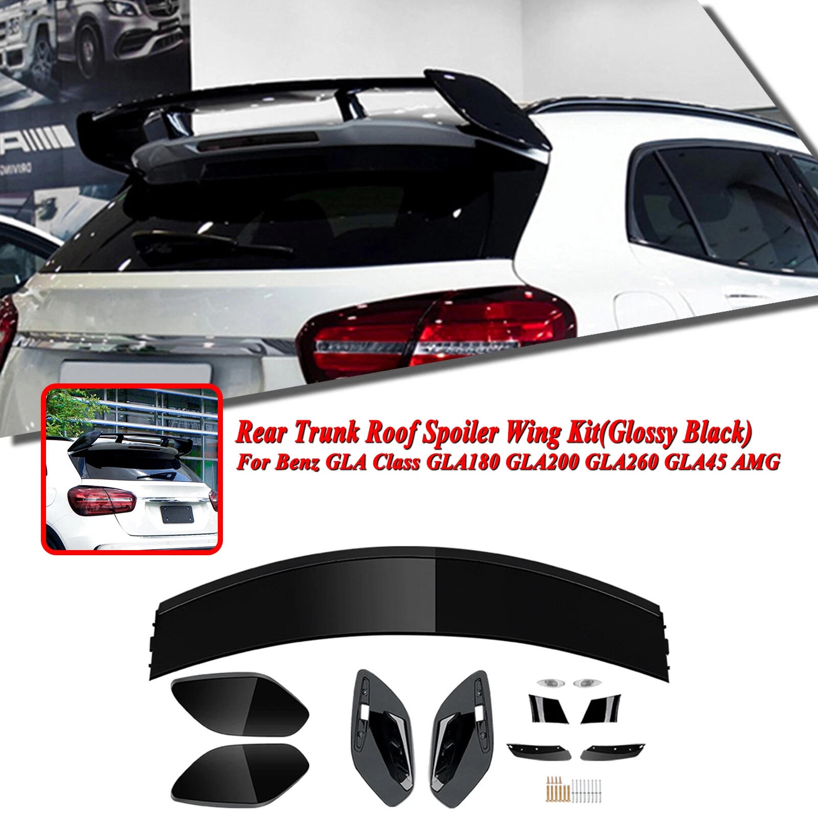 車のリアトランクスポイラー尾翼メルセデス · ベンツ GLA クラス X156 GLA180 GLA200 GLA250 GLA45 AMG-Line 2014-2018