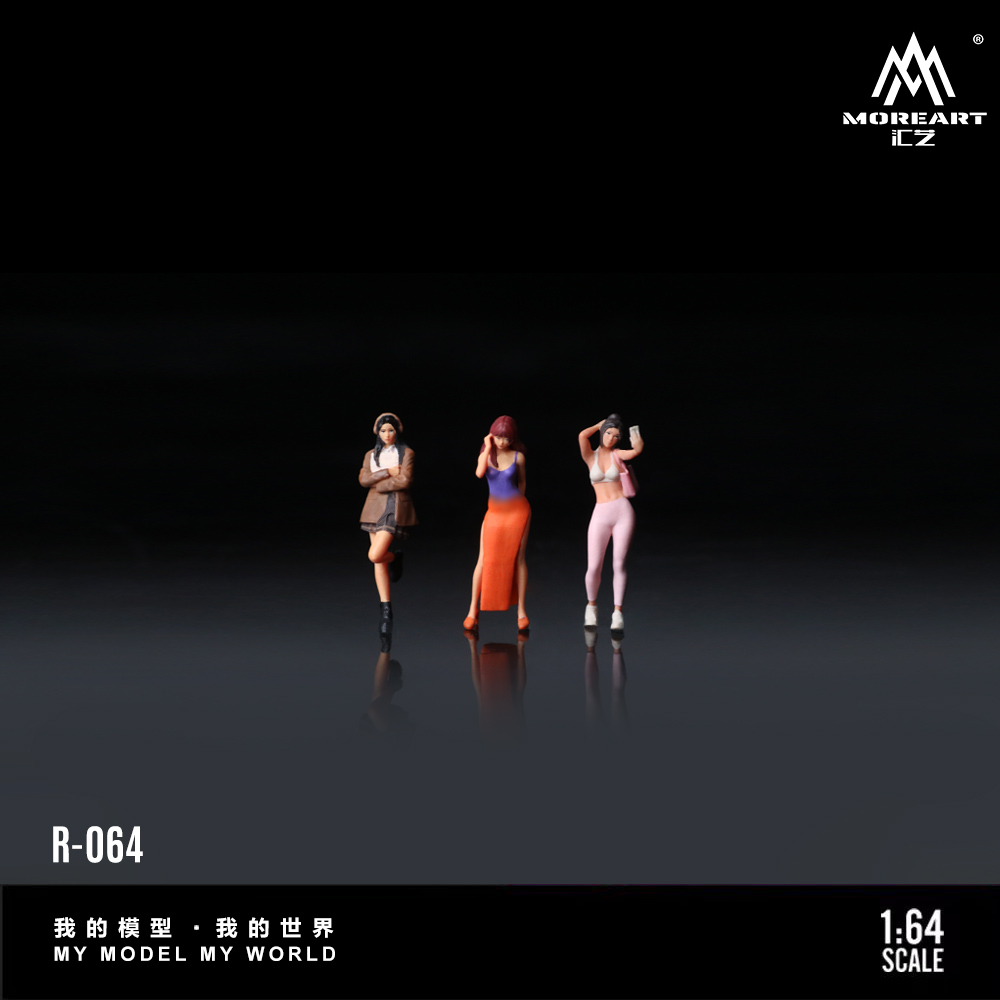 もっとアート 1:64 美しく魅力的な女性人形セット、ギフト用樹脂装飾フィギュアモデル