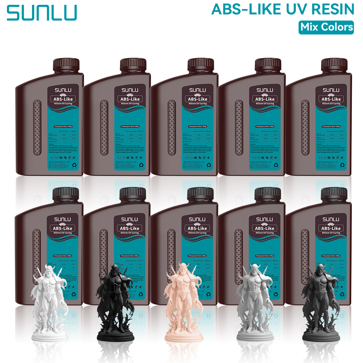 SUNLU ABS 様 3D プリンタ樹脂 10KG 405nm UV 硬化高速高靭性フォトポリマー樹脂ほとんどの LCD/DLP/SLA 3D プリンタ用