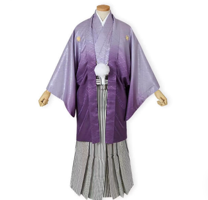 日本の男性の伝統的な着物刺繍卒業式ガウン
