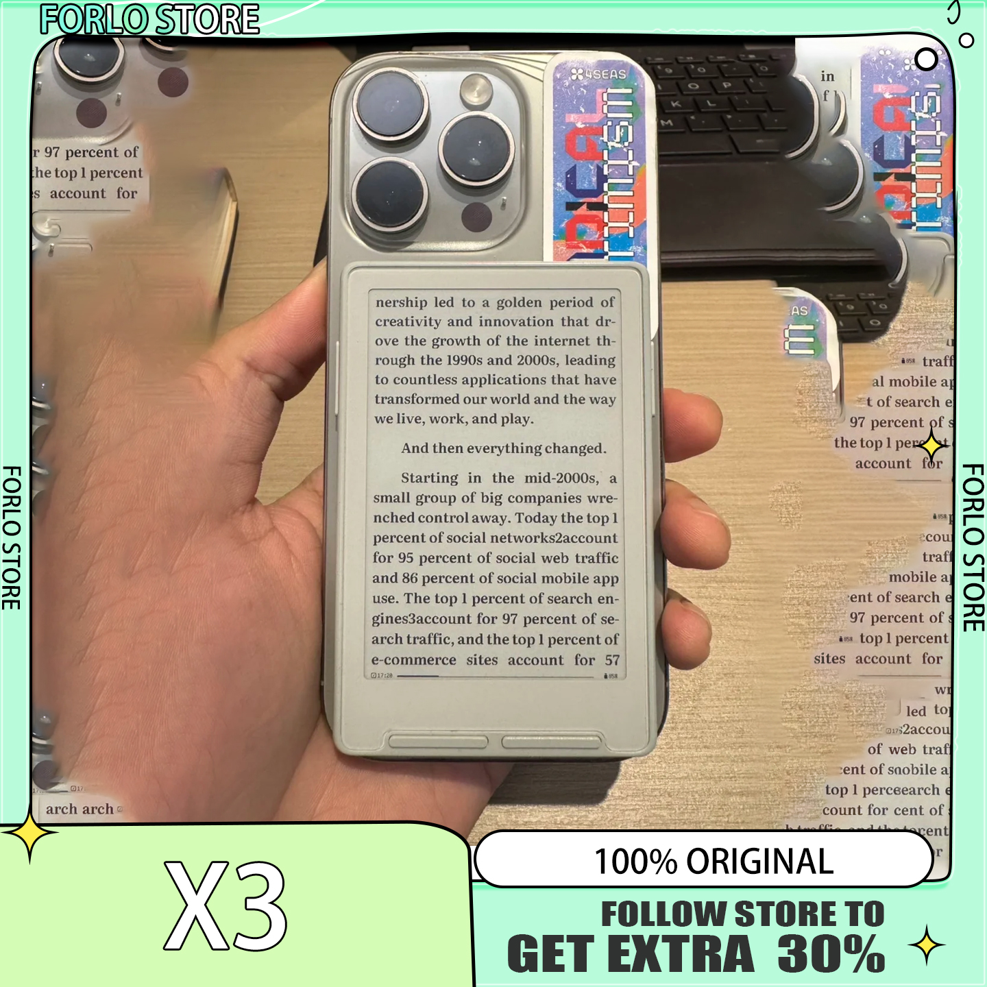 XTEINK X3 電子ブックリーダーインクスクリーン磁気軽量 3.7 インチ 16 ギガバイト 259ppi ポータブル電子ブックリーダー XTEINK X4 先行販売