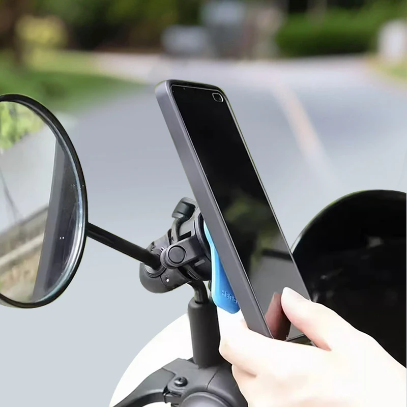 ミラー付き自転車/オートバイ電話マウント - クイックインストール