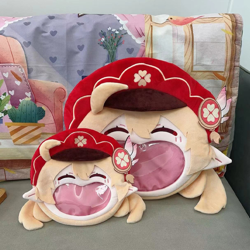アニメ原神クレーコスプレぬいぐるみバッグ大きな口透明 Itabag ジッパーバックパックメッセンジャーショルダーバッグ誕生日ギフト