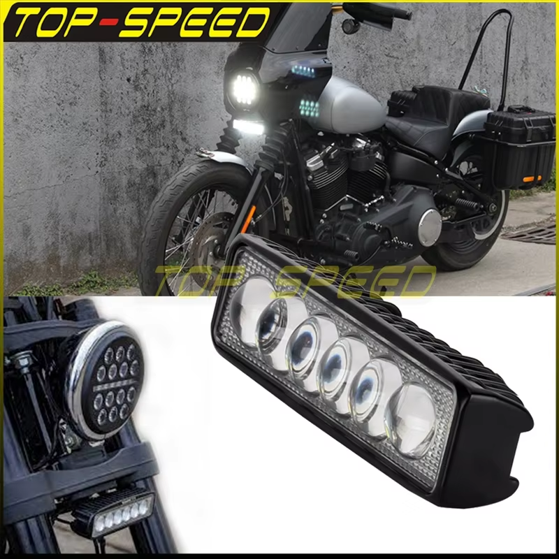 6 "LED ライトバー 18 ワットスポットライトデイタイムランニングライト補助フォグランプハーレーダイナソフテイルファットボブストリートボブローライダー