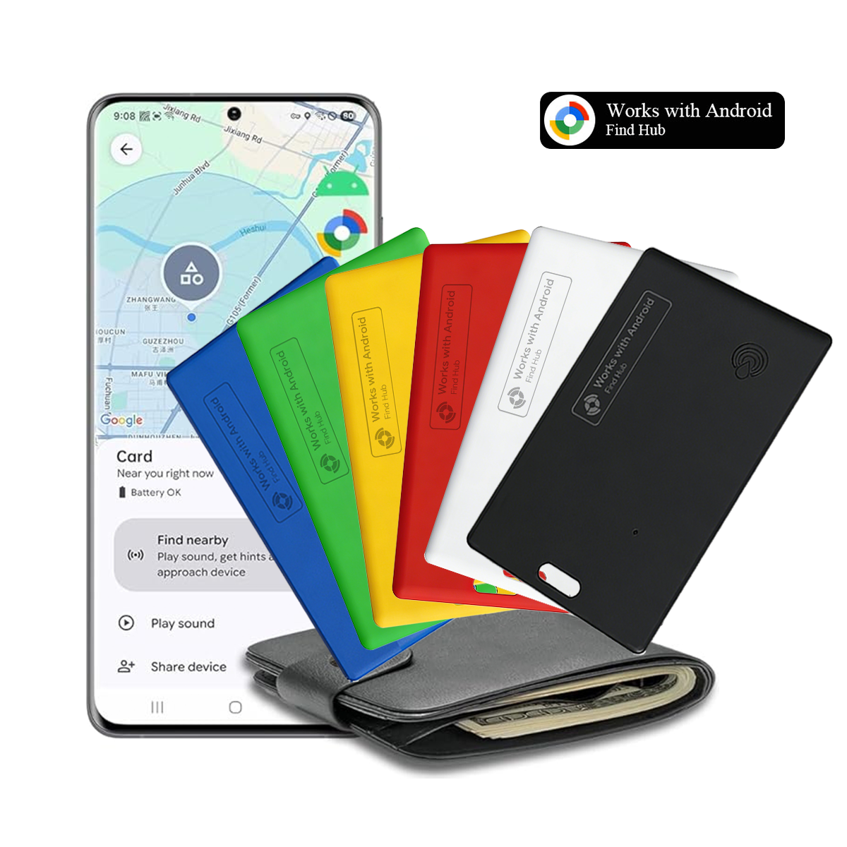 薄型ウォレット トラッカー カード Android スマート タグ Google と連携 検索ハブ Bluetooth 検索 Air Tracker タグ ロケーター ウォレット ファインダー カード