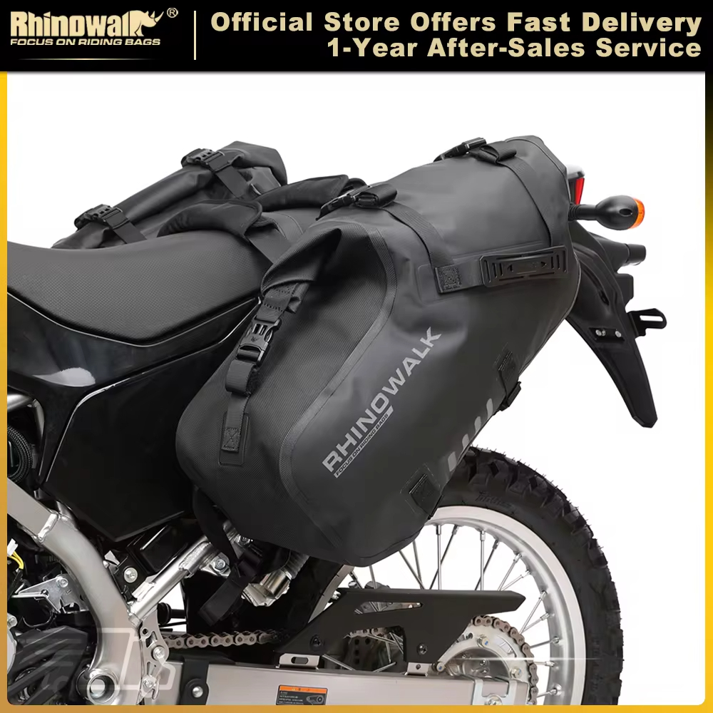 Rhinowalk オートバイバッグ 100% 防水 18L/28L/48L 大容量 2 個ユニバーサルフィットオートバイパニアバッグサドルサイドバッグ