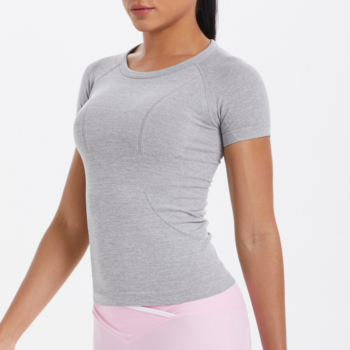 セクシーな女性ヨガトップシームレススポーツ Tシャツフィットネス服半袖ヨガシャツジムトップランニングアクティブウェアスポーツトップファム