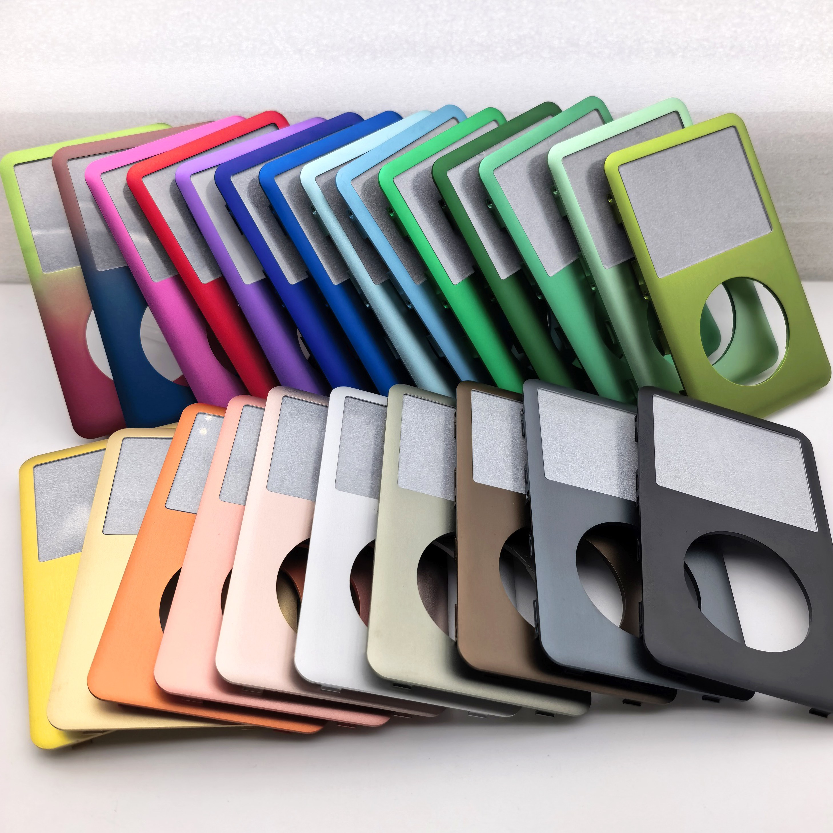 センターボタン付きiPod Classic用メタルフロントフェイスプレート、第6世代/第6.5世代/第7世代用マルチカラーハウジングケース 80GB 120GB 160GB
