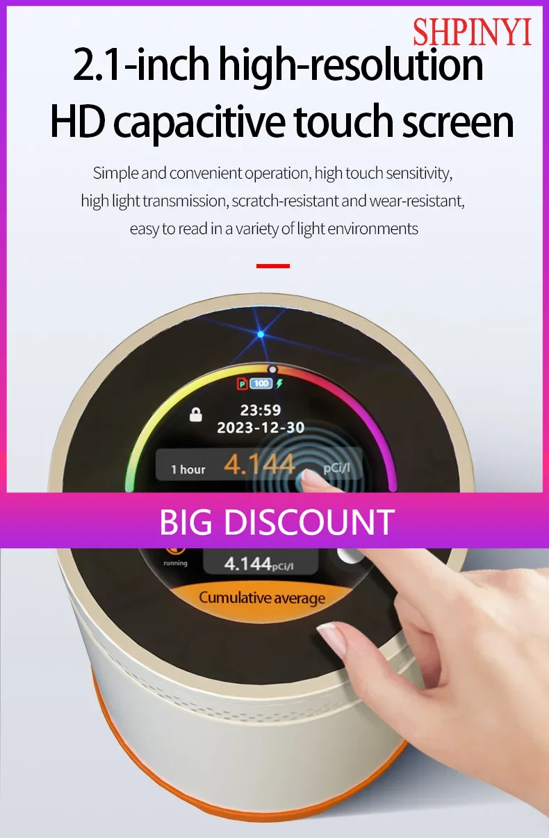 Radon Detector Home Smart Radon Concentration Monitor Gas Detector  Bq/m3 PCi/L Alarm Instrument air Quality