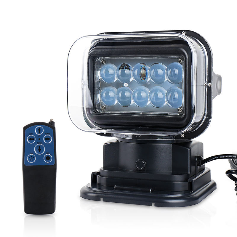 OVOVS 7 インチ 50 ワットワイヤレスリモコン 360 度回転 LED サーチライト磁気ベース 12/24 V スポットライトトラックオフロード SUV