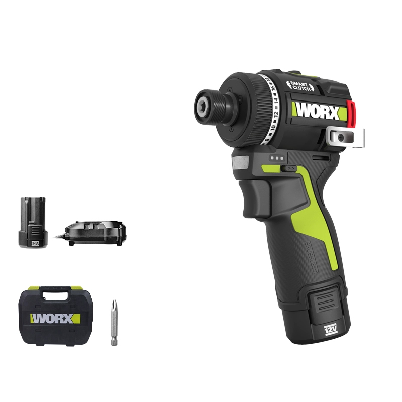 WORX WU139 ブラシレスドライバー 軽量コードレスドリル 50N.m 1/4 インチ電気ドリル 12V バッテリー狭いスペース用ミニドリル