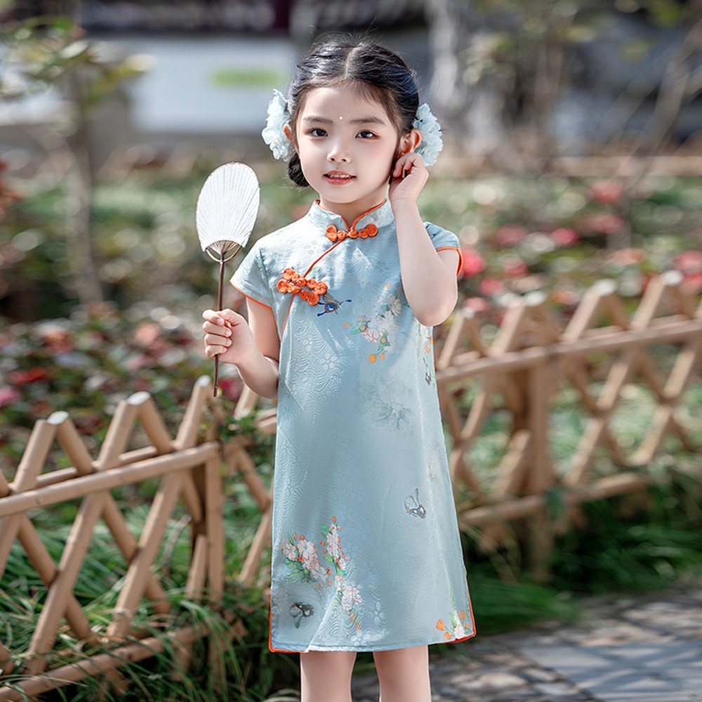 伝統的な中国服チャイナドレス袍ガールズドレスエスニックスタイルパフォーマンス仮装パーティー子供服子供服
