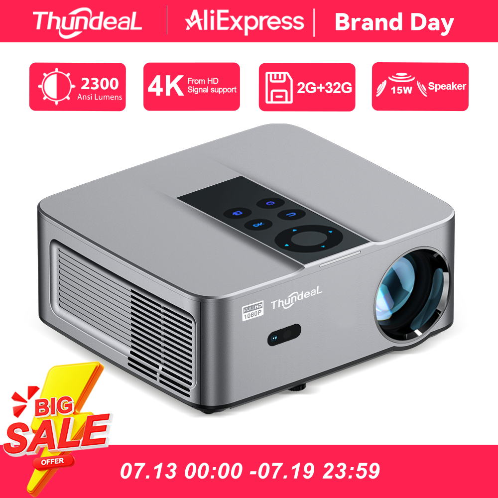 ThundeaL TD98 ミニフル HD 1080P ポータブルプロジェクター Android 2K 4K WiFi 2G 32G TD98W ミニスマートビデオホームシアタービームプロジェクター