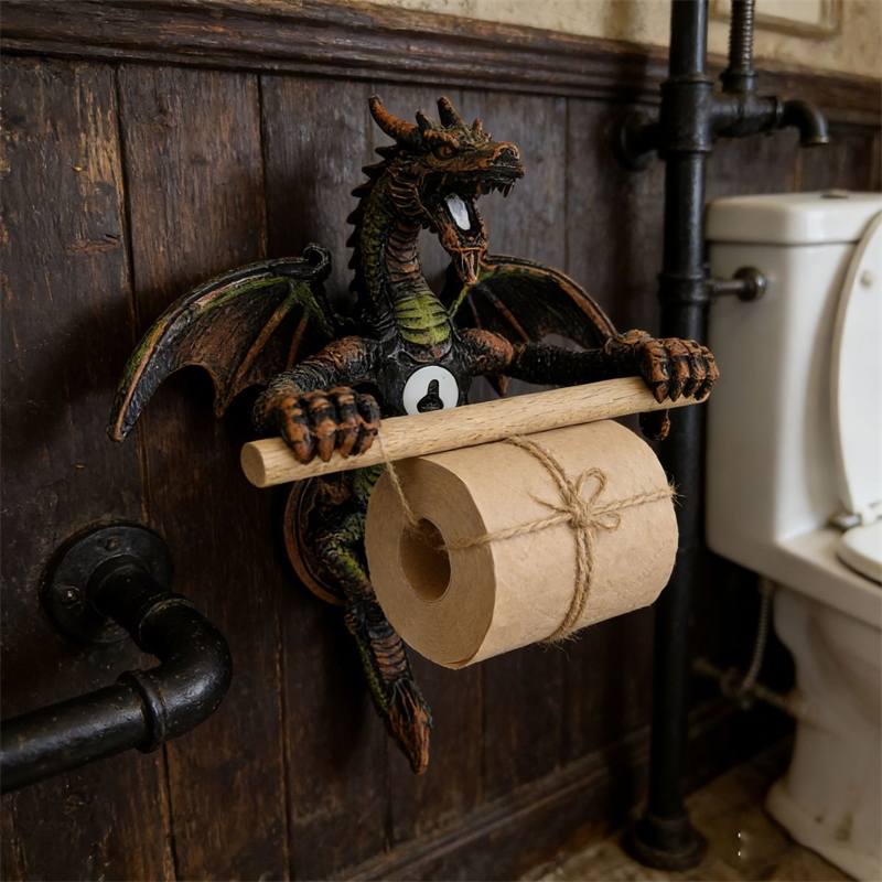 Fantasy Dragon Tissue Roll Dispenser Resin Holder Table Centerpiece Home Decor For Kids Teens Couples Perfect Halloween Gift