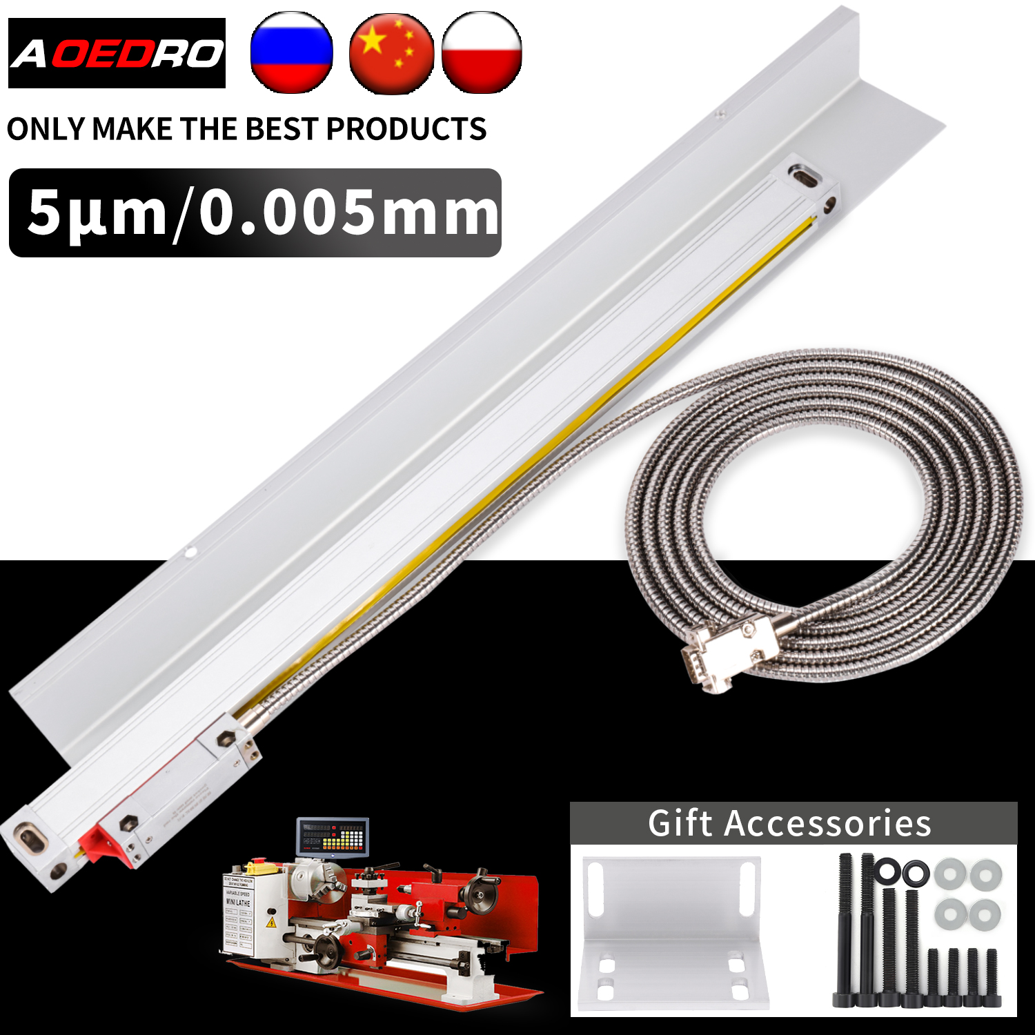 最高の価格高精度リニアスケール ABZ 5 ミクロン DRO エンコーダ 100 150 200 250 300 350 400 450 ミリメートル光学格子定規