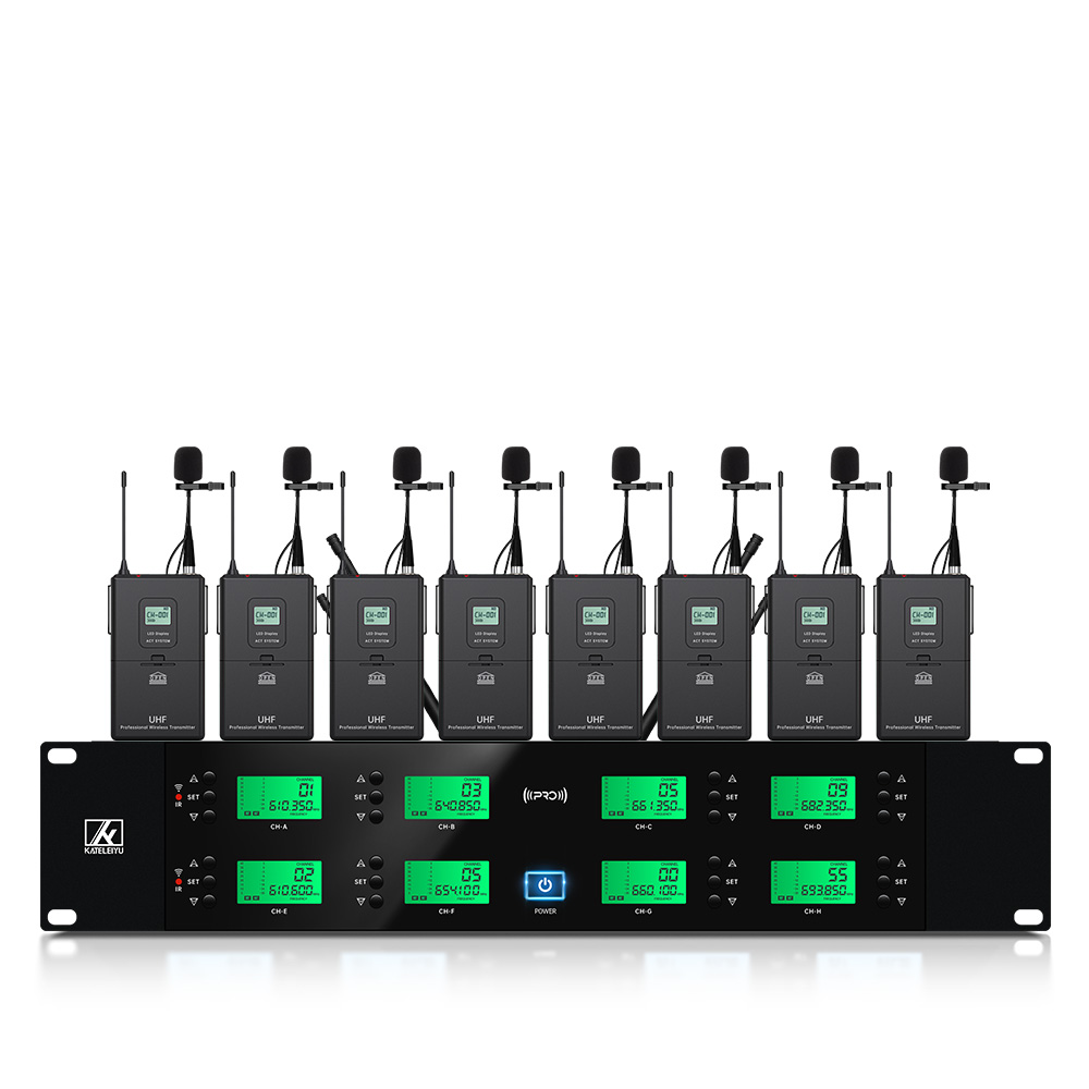 KATELEIYU ハイエンド 8 チャンネルワイヤレスマイクシステム UHF、ステージパフォーマンス、ホーム KTV、プロのパーティーに最適