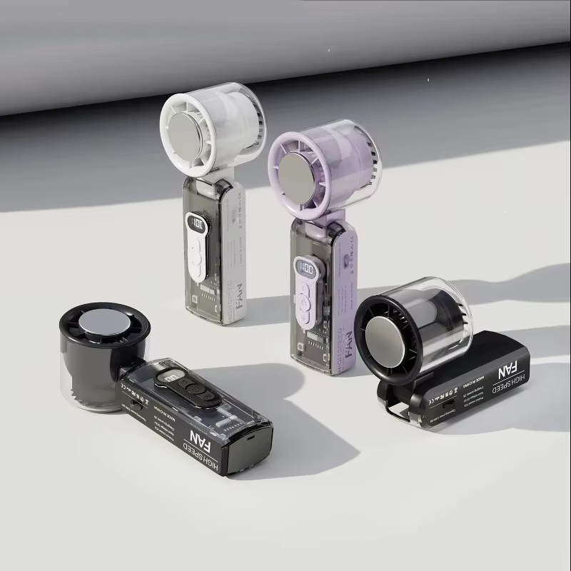 透明氷冷凍ハンドヘルド USB 充電式ファン 100 速度高速タービン屋外便利な 5 速度ミニファン新しい