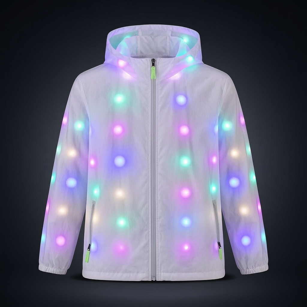 LED ダンスウェア ジャケットとパンツ 防水 ライトアップ コスチューム セット ナイトラン用 ハロウィン クリスマス パーティー グロー用