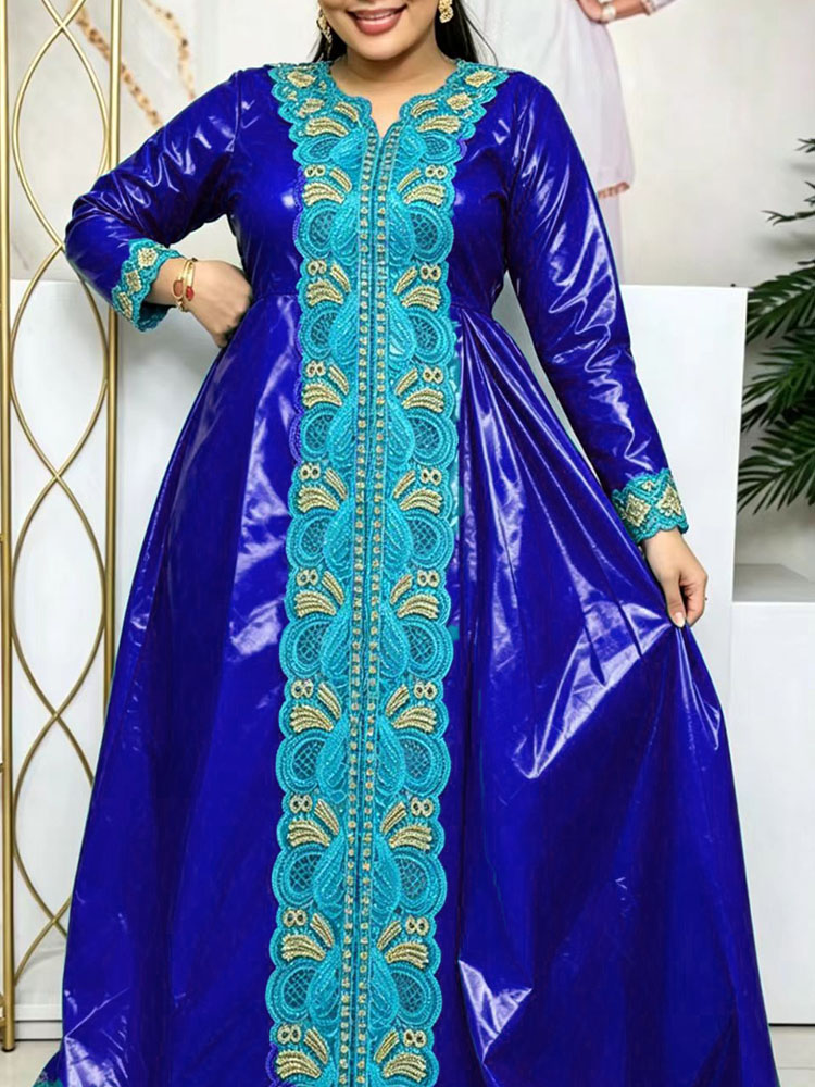 アフリカの女性のパーティー服リボン工芸品最高品質の Boubou バザンリッシュ Dashiki ローブ女性ロングドレス