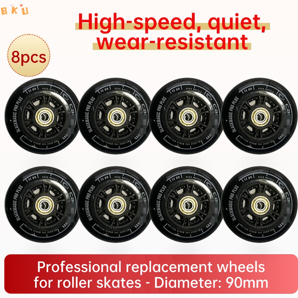 90mm (3.5インチ) 交換用ホイール: 高弾性、静か、耐摩耗性 - スケート、荷物、子供用スクーター用
