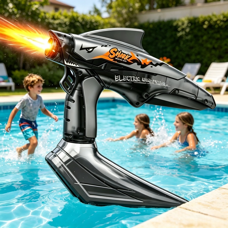 エクストリームスピードサメ電動水鉄砲子供のための模擬発射自動ウォーターブラスター夏の屋外ゲームのおもちゃ子供のため