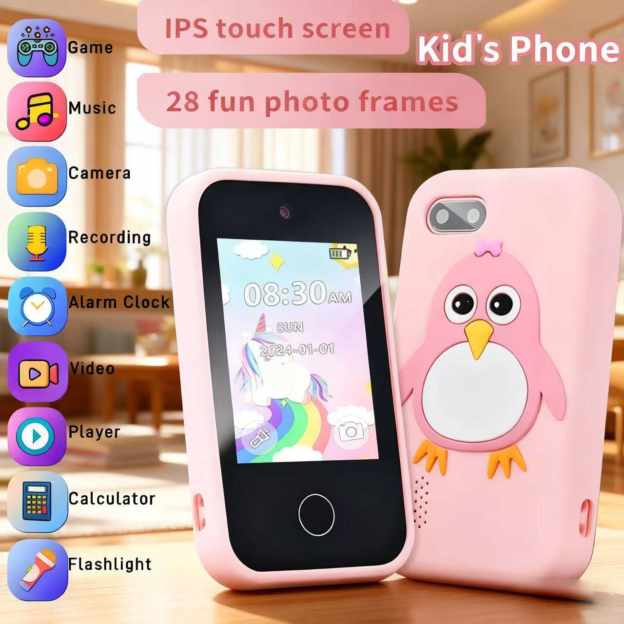 子供電話知育玩具 MP3 音楽プレーヤーゲーム音楽玩具ベビーモバイル Selfie カメラのおもちゃ子供の誕生日プレゼント