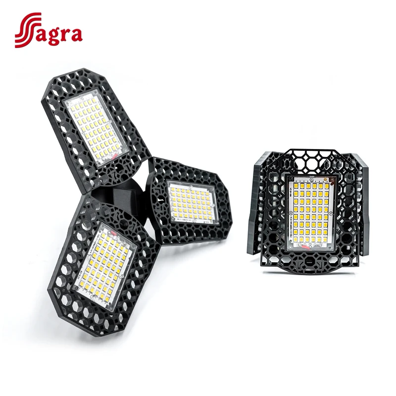 LED ガレージランプ 40 ワット 60 ワット 80 ワット変形可能なライト 110 V 220 V 超高輝度工業用照明ワークショップ用角度調整可能な電球