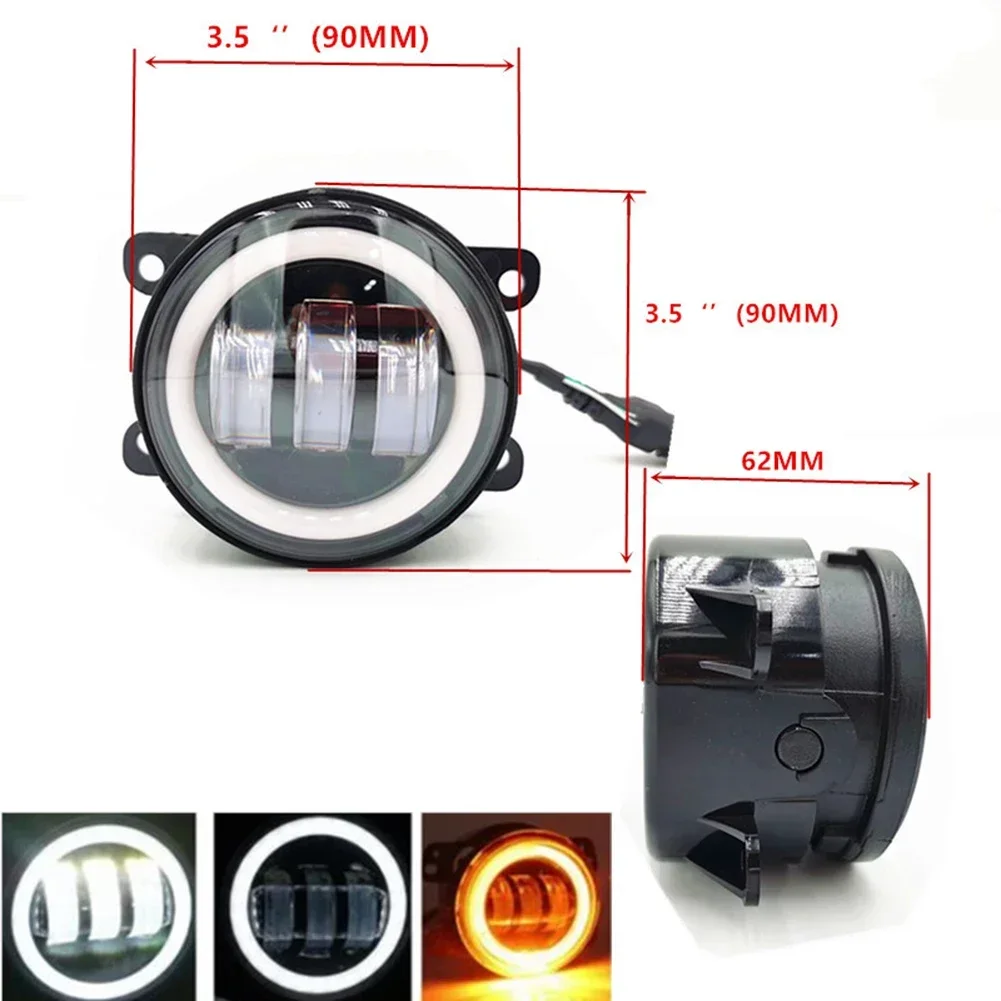 1 個の耐候性 LED ワークライトバー、3 5 インチラウンドスポットポッド駆動 Halo フォグランプ、簡単な取り付け、オフロードでの使用に最適