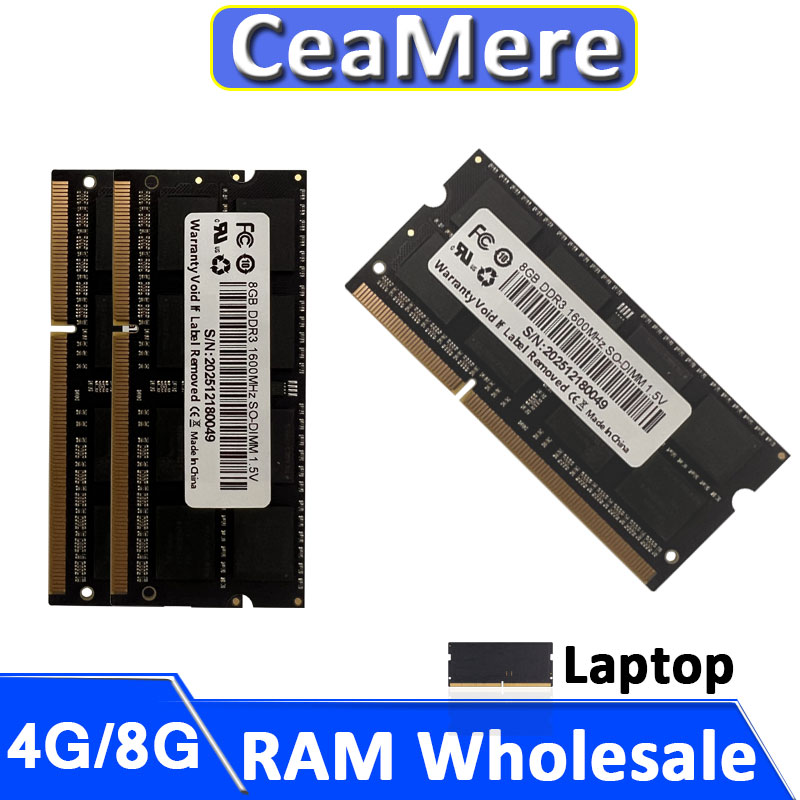 CeaMere DDR3 4GB 8GB 1333/1600MHz 240ピン ノートパソコン用RAM SODIMM ノートブックメモリ 卸売 1～50個 高互換性 迅速発送